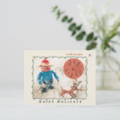 Rudolph & Friends Holiday briefkaart (aanpasbaar) (Staand voorkant)