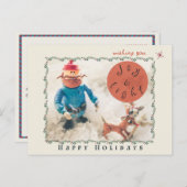 Rudolph & Friends Holiday briefkaart (aanpasbaar) (Voorkant / Achterkant)