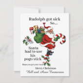 Rudolph Got Sick Holiday Christmas Kaart (Voorkant)
