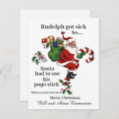 Rudolph Got Sick Holiday Christmas Kaart (Voorkant / Achterkant)