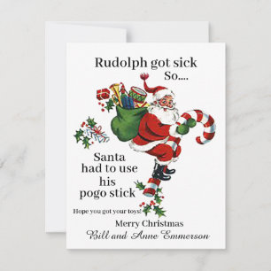 Rudolph Got Sick Holiday Christmas Kaart