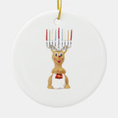 Rudolph Hannukkah Keramisch Ornament (Voorkant)