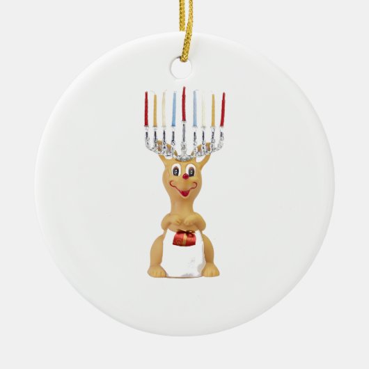 Rudolph Hannukkah Keramisch Ornament (Voorkant)