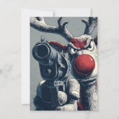 Rudolph has a Gun Christmas Cards Feestdagenkaart (Voorkant)