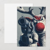 Rudolph has a Gun Christmas Cards Feestdagenkaart (Voorkant / Achterkant)