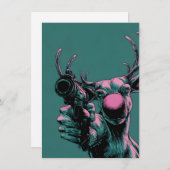 Rudolph has a Gun Funny Adult Christmas Cards Feestdagenkaart (Voorkant / Achterkant)