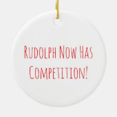 Rudolph heeft concurrentie keramisch ornament (Achterkant)