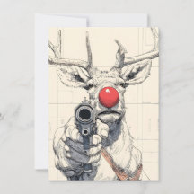 Rudolph heeft een pistool Grappige Volwassenen Ker