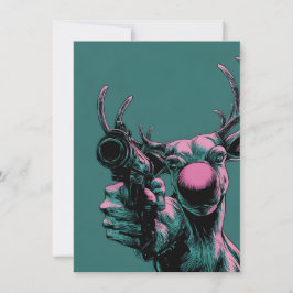 Rudolph heeft een pistool Grappige Volwassenen Ker Feestdagenkaart