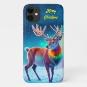 Rudolph herten Kerstmis kleurrijke bos sneeuw magi Case-Mate iPhone Case (Achterkant)