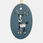 Rudolph het rendier keramisch ornament (Links)