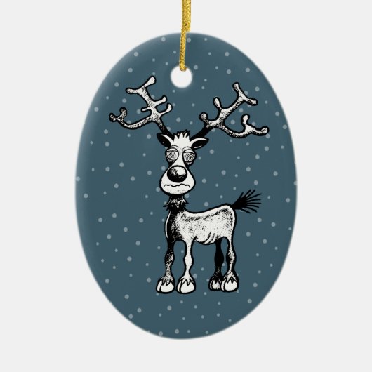 Rudolph het rendier keramisch ornament (Voorkant)