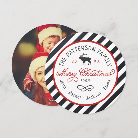 Rudolph het rendier Kerst fotokaart Feestdagenkaart (Voorkant / Achterkant)