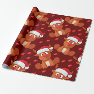 Rudolph het rendier kerstcadeau inpakken cadeaupapier