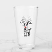 Rudolph het rendier Kerstmis Glas (Achterkant)