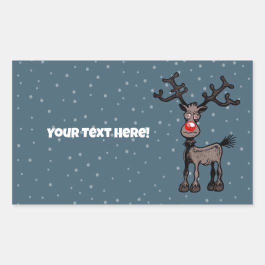 Rudolph het rendier rechthoekige sticker (Voorkant)