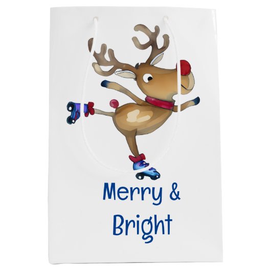 Rudolph Het Rendier Roller Skaten Medium Cadeauzakje (Voorkant)
