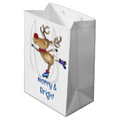 Rudolph Het Rendier Roller Skaten Medium Cadeauzakje (Achterkant Gekanteld)