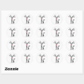 Rudolph het rendier ronde sticker (Vel)