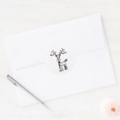 Rudolph het rendier ronde sticker (Envelop)