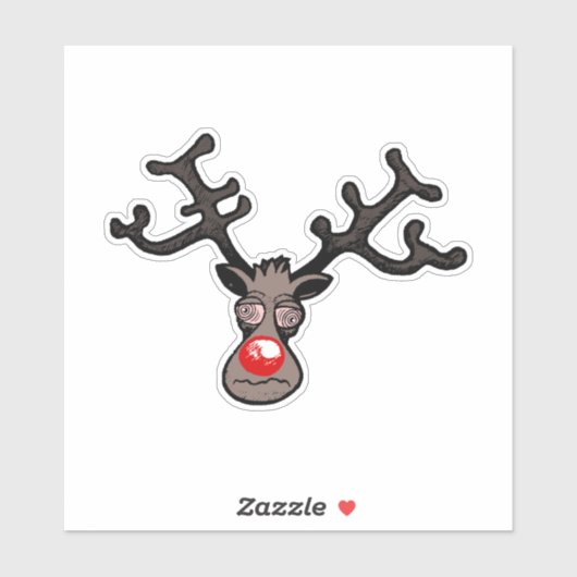 Rudolph het rendier sticker (Vel)
