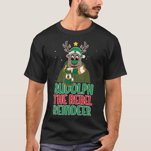 Rudolph, het rendier van de rebellen t-shirt (Voorkant)