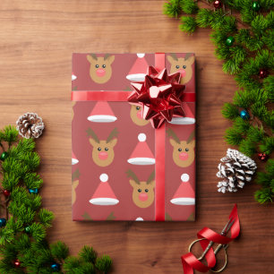 Rudolph het rendierpatroon met de rode neus cadeaupapier