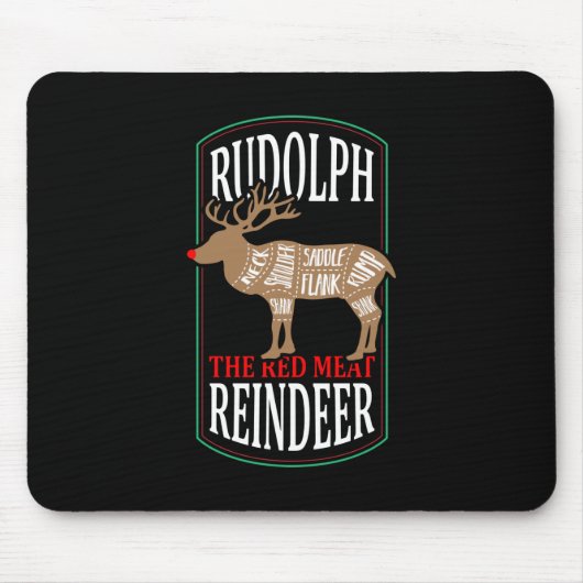 Rudolph Het Rode Vlees Rendier Muismat (Voorkant)