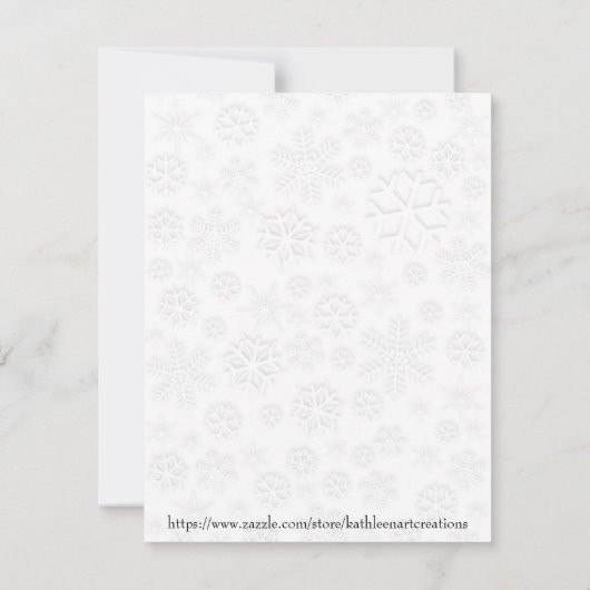 Rudolph in een Blizzard Merry Christmas Kaart (Achterkant)