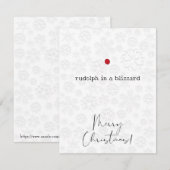 Rudolph in een Blizzard Merry Christmas Kaart (Voorkant / Achterkant)