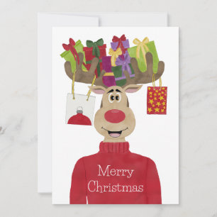 Rudolph Kerst Geschenken Rendieren Feestdagenkaart