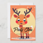 Rudolph Kerst Vakantie Party uitnodiging (Voorkant)