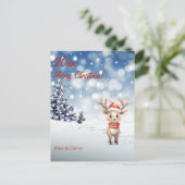 Rudolph-kerstboomsneeuw Feestdagenkaart (Staand voorkant)