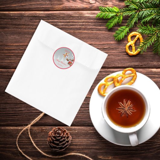 Rudolph-kerstboomsneeuw Ronde Sticker