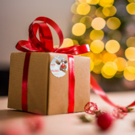 Rudolph-kerstboomsneeuw Ronde Sticker