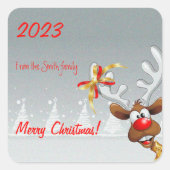 Rudolph-kerstboomsneeuw Vierkante Sticker (Voorkant)
