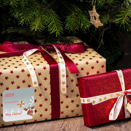 Rudolph-kerstboomsneeuw Vierkante Sticker