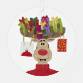 Rudolph Kerstcadeaus Rendier Metal Ornament (Achterkant)