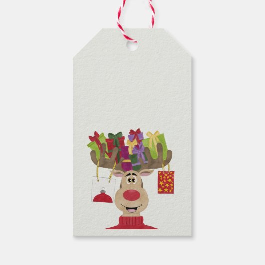 Rudolph kerstcadeaus rendieren cadeaulabel (Achterkant)