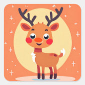 Rudolph Kerstfeeststickers Vierkante Sticker (Voorkant)