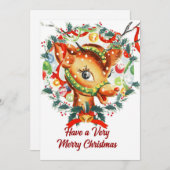 Rudolph kerstkaart Antiek Vintage (Voorkant / Achterkant)