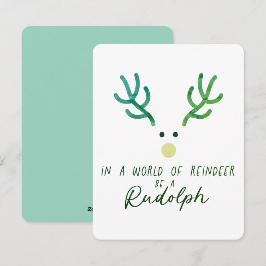 Rudolph-kerstkaart Feestdagenkaart (Voorkant / Achterkant)