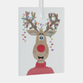 Rudolph Kerstlichtjes Rendier Glas Ornament (Voorkant Rechts)