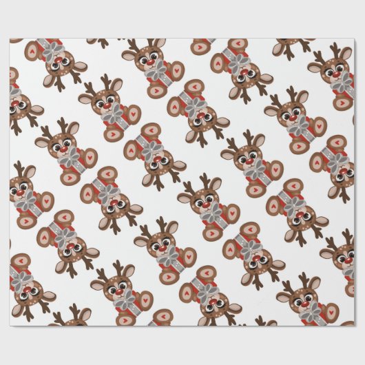 Rudolph Kerstmis Cadeaupapier (Vlak)