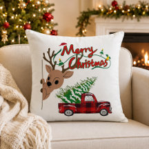 Rudolph Kerstmis Vintage Plaid Truck