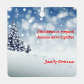 Rudolph Kersttree snow Metal Square Ornament (Achterkant)