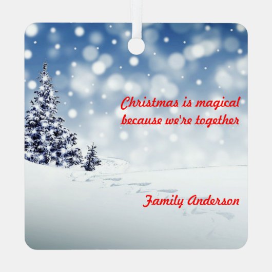 Rudolph Kersttree snow Metal Square Ornament (Achterkant)