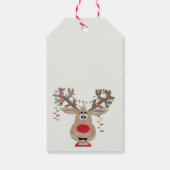 Rudolph Kerstverlichting Rendieren Cadeaulabel (Achterkant)