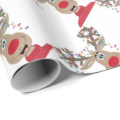 Rudolph Kerstverlichting Rendieren Cadeaupapier (Rol Hoek)