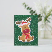 Rudolph-kerstWenskaart Feestdagenkaart (Staand voorkant)